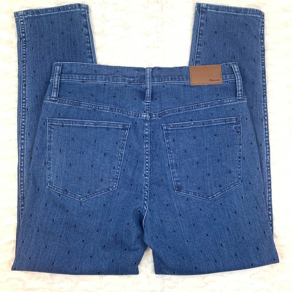 SOLD*Madewell Slim Straight Jeans Navy Dot Edition - Picture 5 of 13